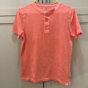 GAP Boys Short Sleeve Coral Henley Shirt- XL